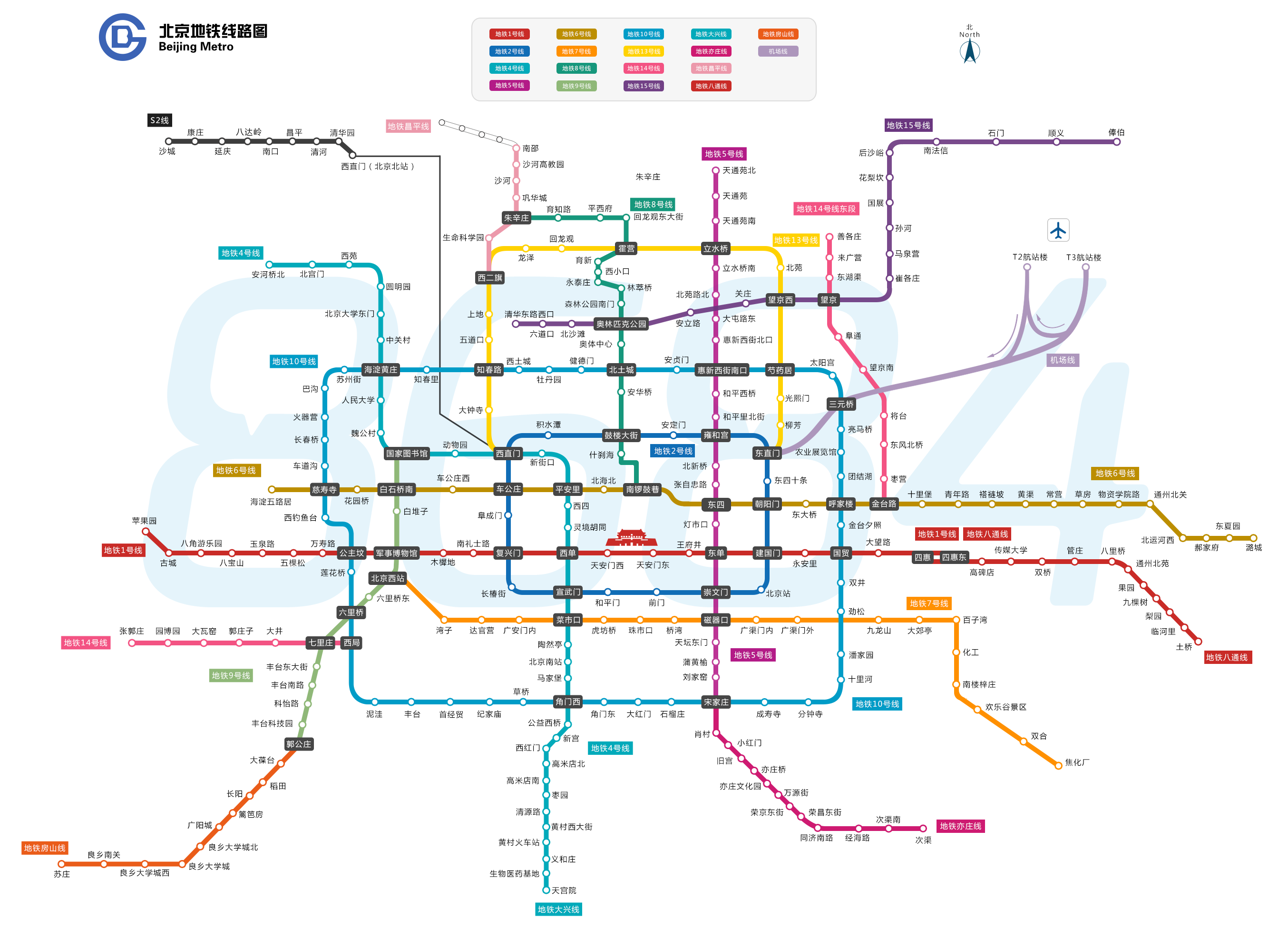 北京地铁线路图高清