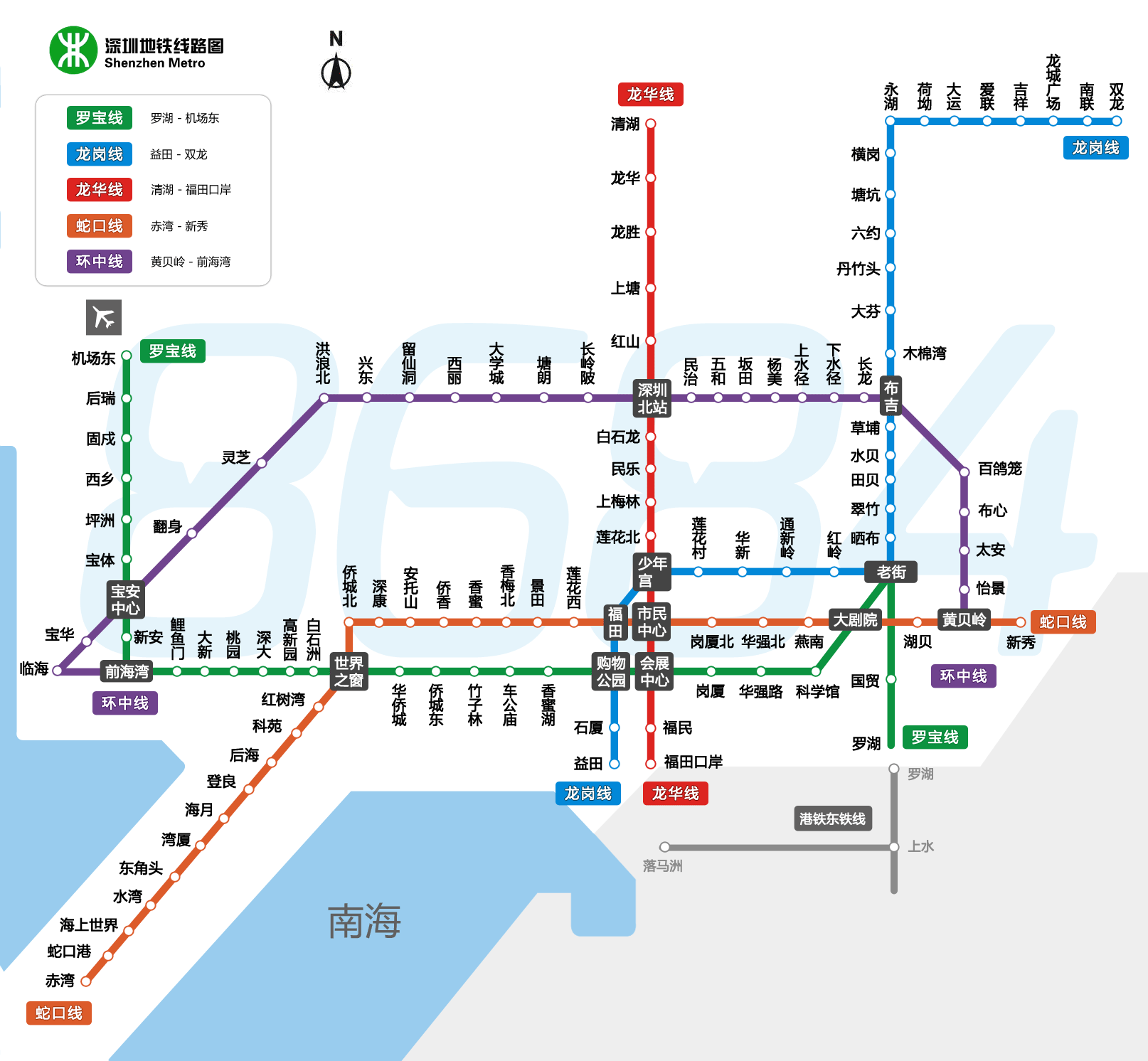 深圳地铁线路图(点击查看大图)